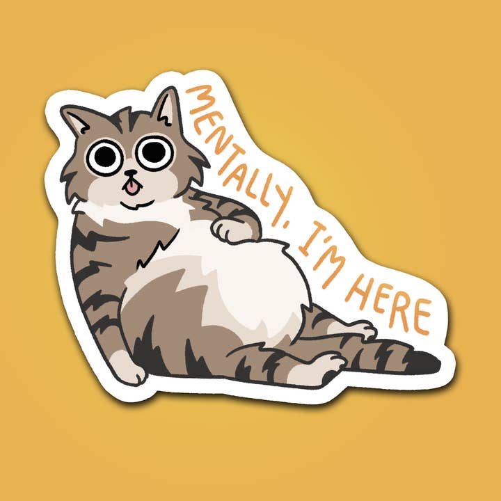 Mentalt er jeg her klistermærke for engroshandel hos Kate Leth