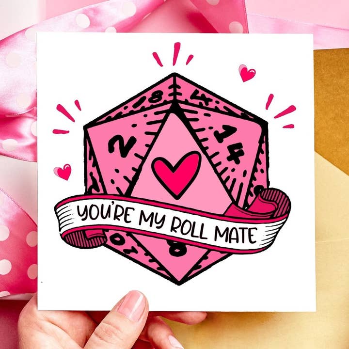 Du bist mein Roll Mate DnD Valentinstags- oder Jubiläumskarte für den Großhandel von Resplendent Aurora