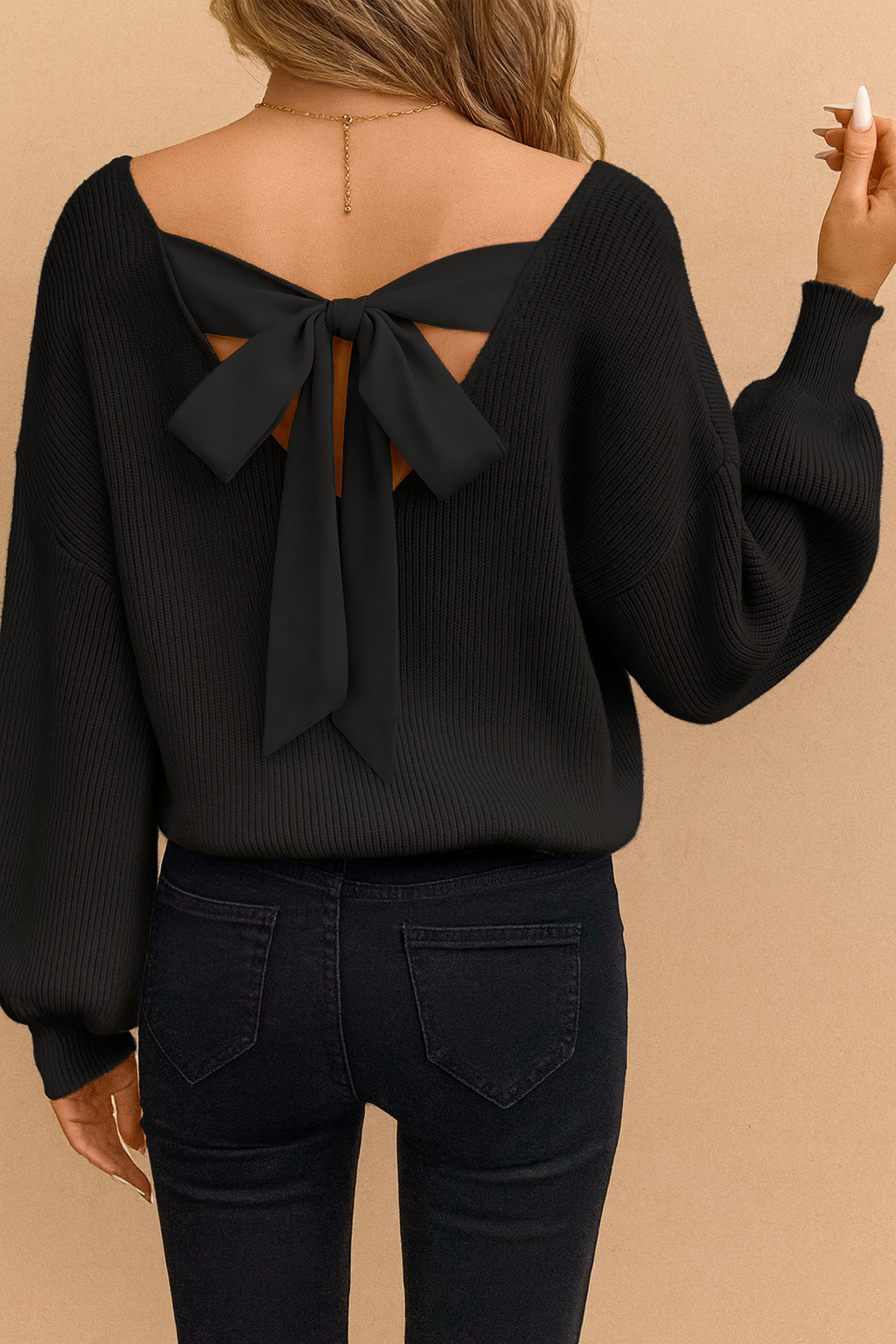 Tracie's - Vente Pull en maille – femme - Pull à dos courbé 
6