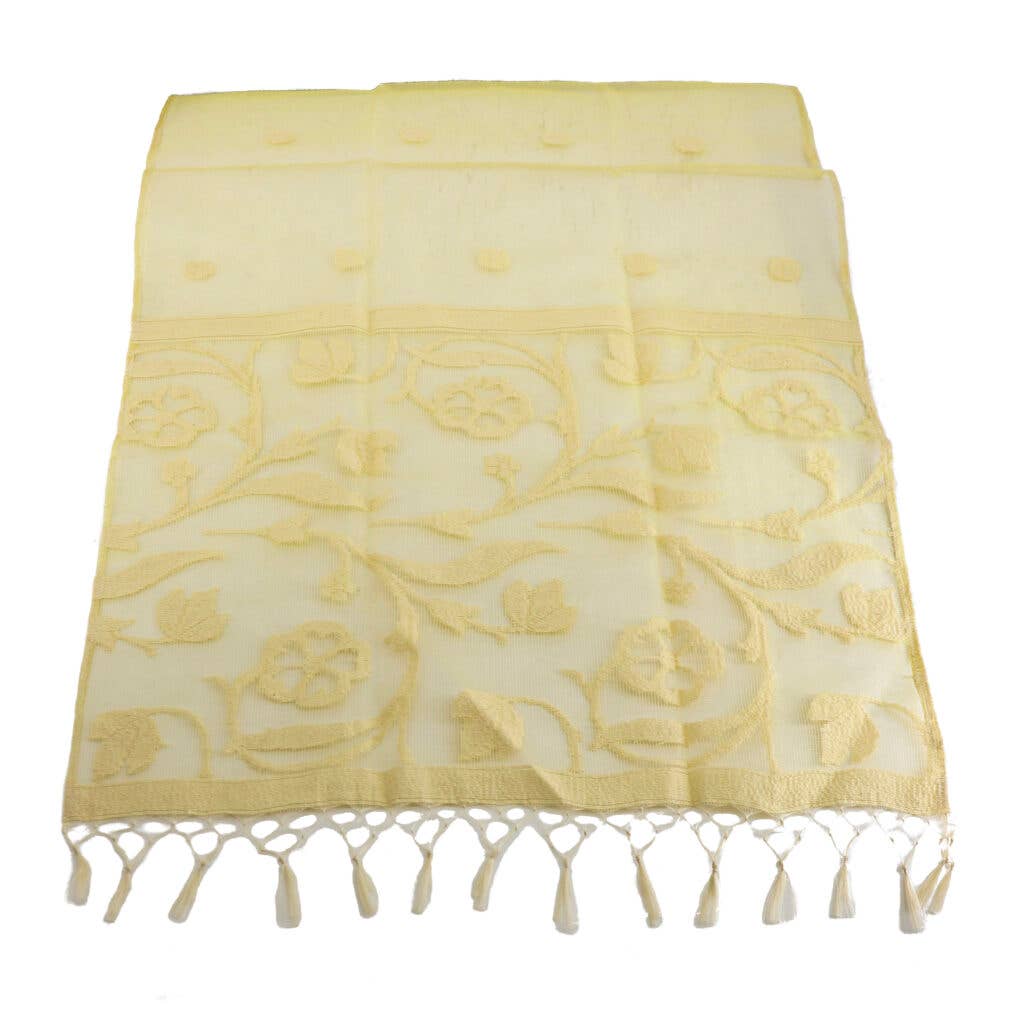 Western Fashion - Wholesale Scarf - Women's - 2317 - Organza Shawl-embroidered flower and dots0