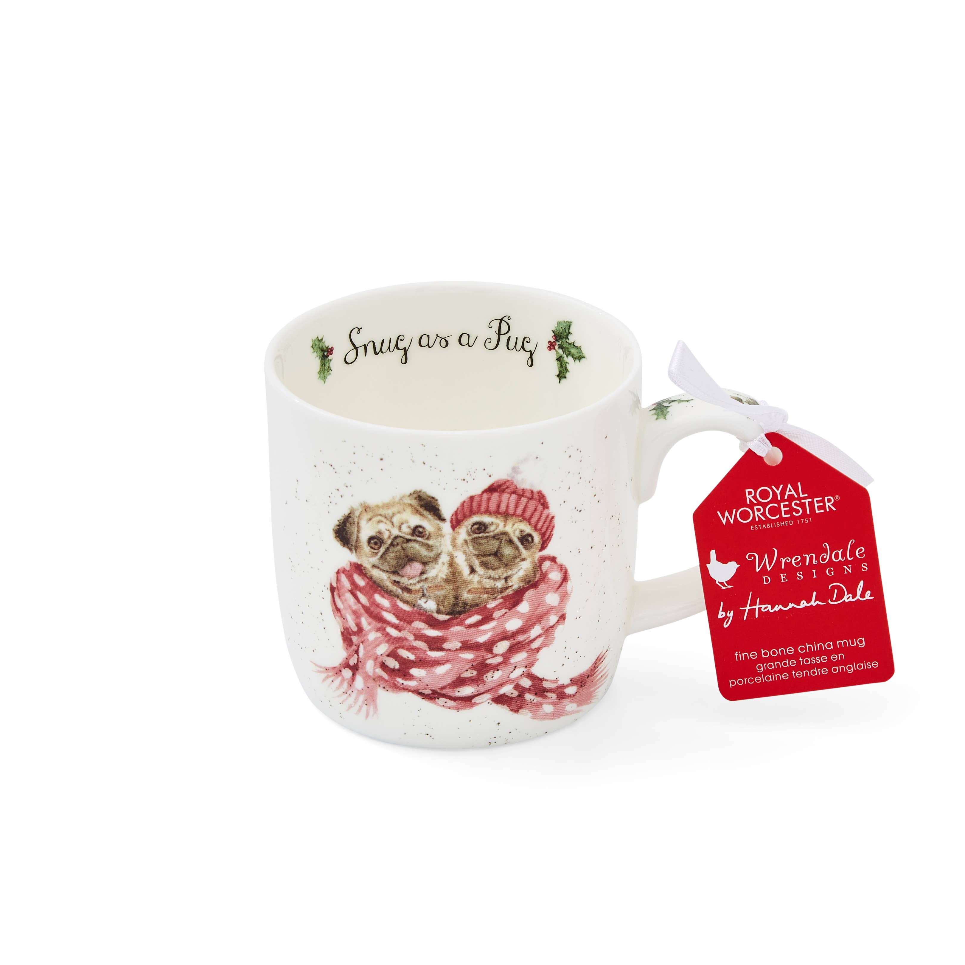 Portmeirion, Spode, Pimpernel, Nacthmann, Wrendale Designs - Wholesale Coffee Mug - Wrendale Snug as a pug 11oz mug