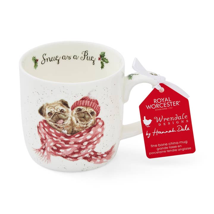 Portmeirion, Spode, Pimpernel, Nacthmann, Wrendale Designs - Wholesale Coffee Mug - Wrendale Snug as a pug 11oz mug0