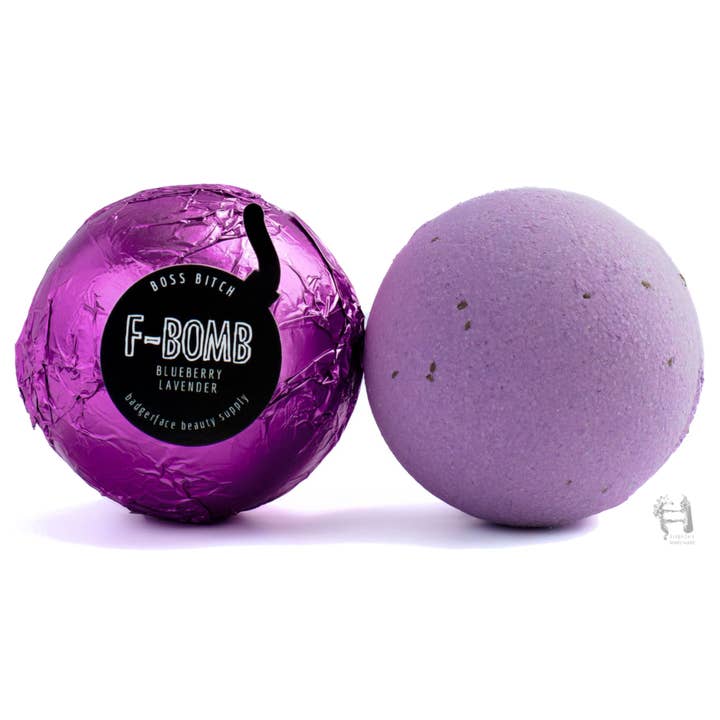 Badgerface Beauty Supply - Wholesale Bath Bomb/Fizz - Natural Blueberry Lavender Funny Bath Bomb Gift.