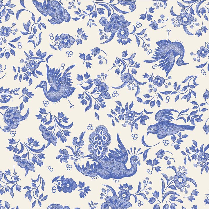 Serviette à cocktail Blue Regal Peacock - Paquet de 20 pour la vente par Hester & Cook - Stationery