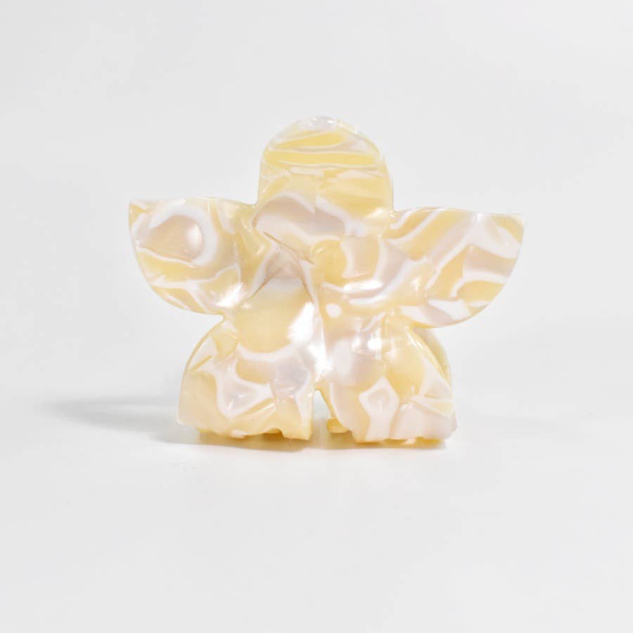 SoapElenGlen - Wholesale Hair Clip - Women's - Tortoise & Marbled Plumeria Flower Acetate Hair Claw Clip7
