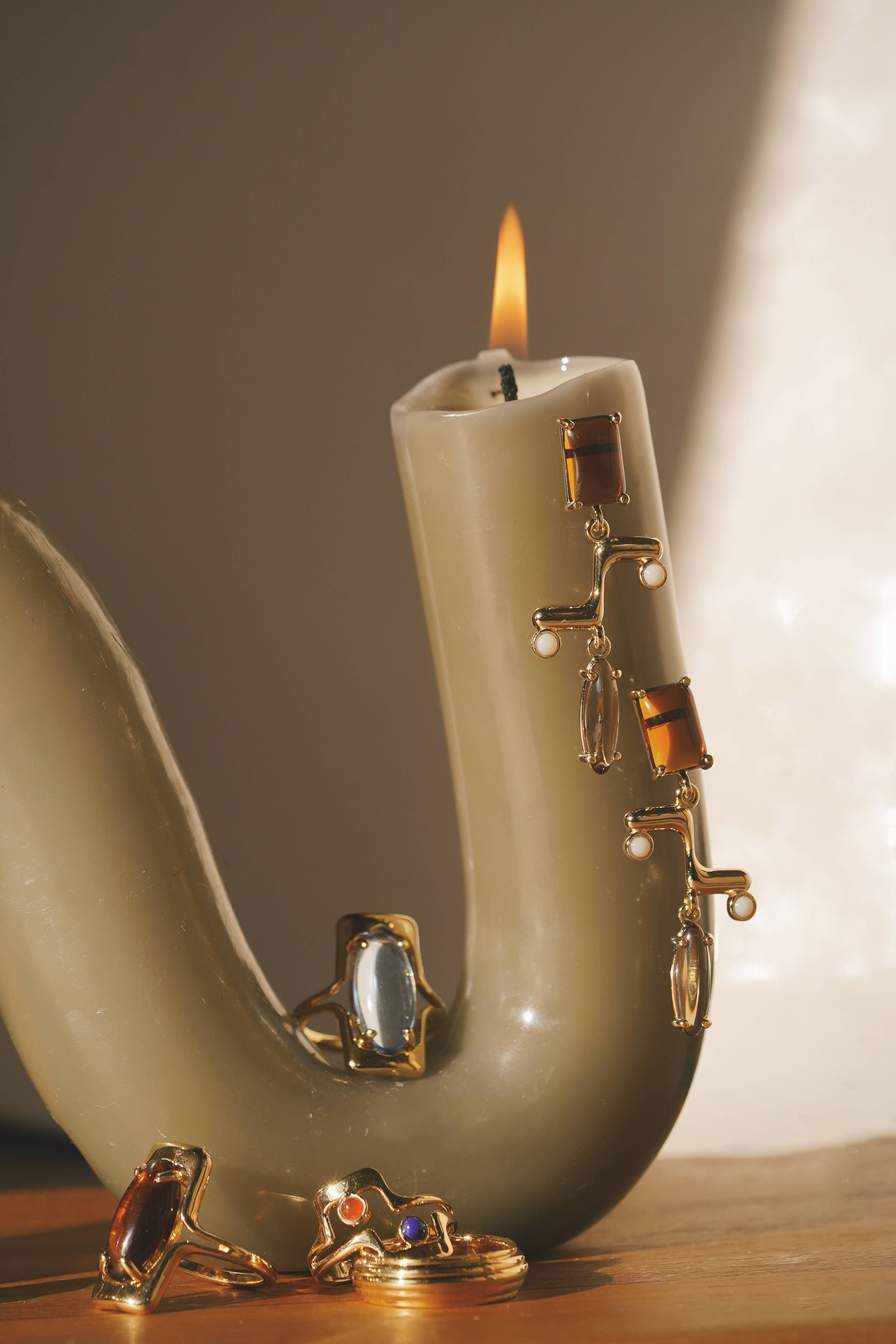 Skinny graduated brass candlestick holders — Delicate Dishes LLC