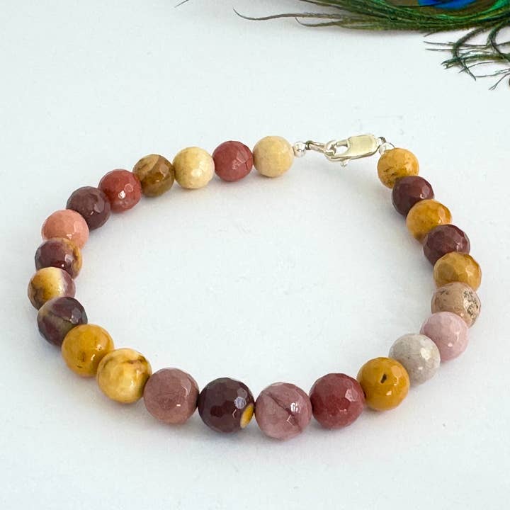 Mookaite Gender Neutral Bracelet in Sterling Silver for wholesale by Toad Song Jewelry