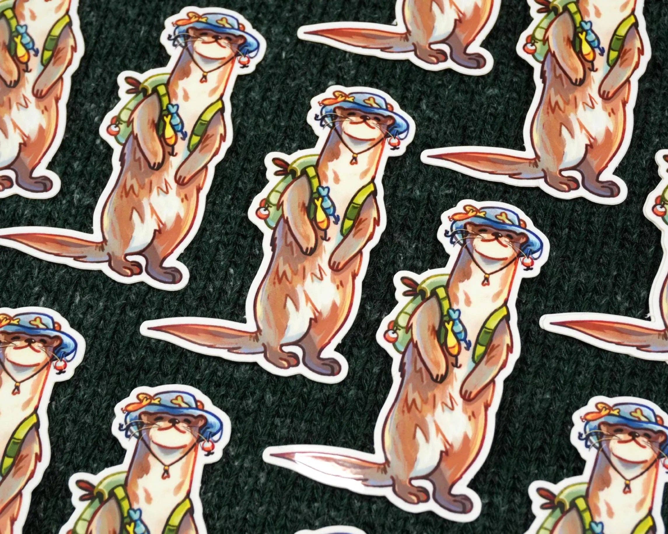 JelArts - Wholesale Sticker - Otter Fisherman - Sticker2