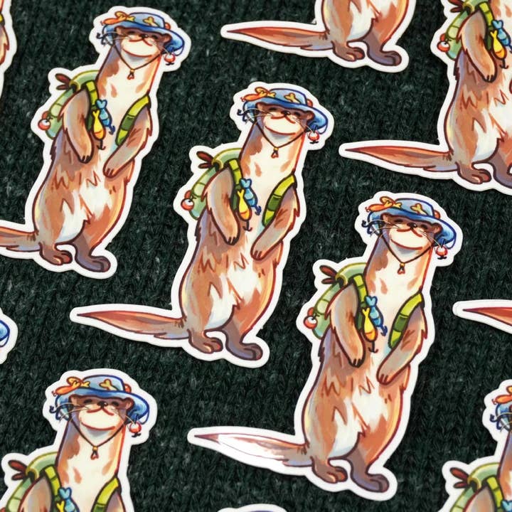 JelArts - Wholesale Sticker - Otter Fisherman - Sticker2