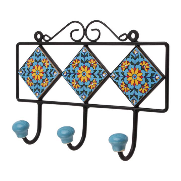 1 styck keramiska blomhängare för väggmontering turkos för wholesale av Daana Paani LLC