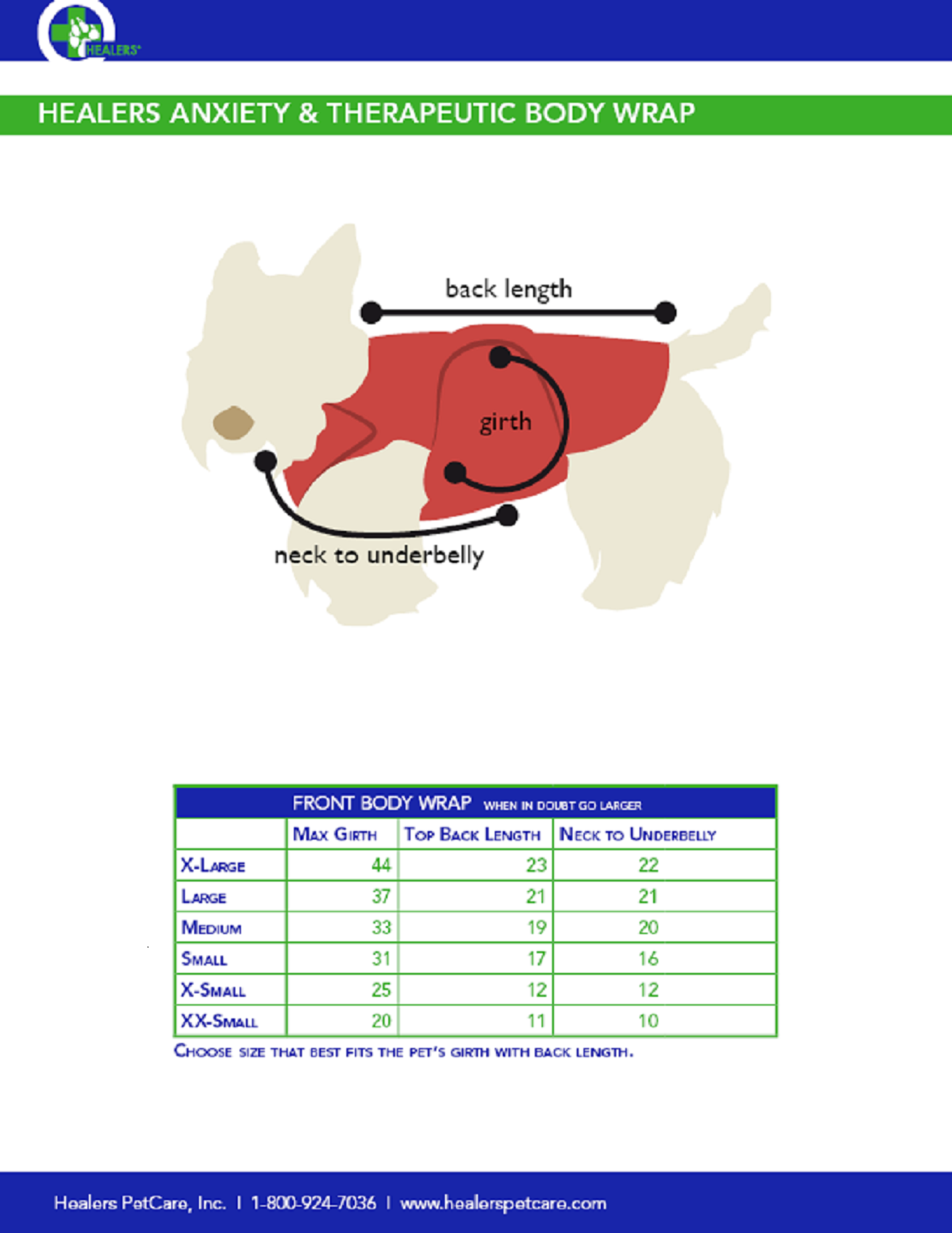 Healers PetCare - Wholesale Pet Coat - Dog - Healers Therapeutic & Anxiety Front Body Wrap8