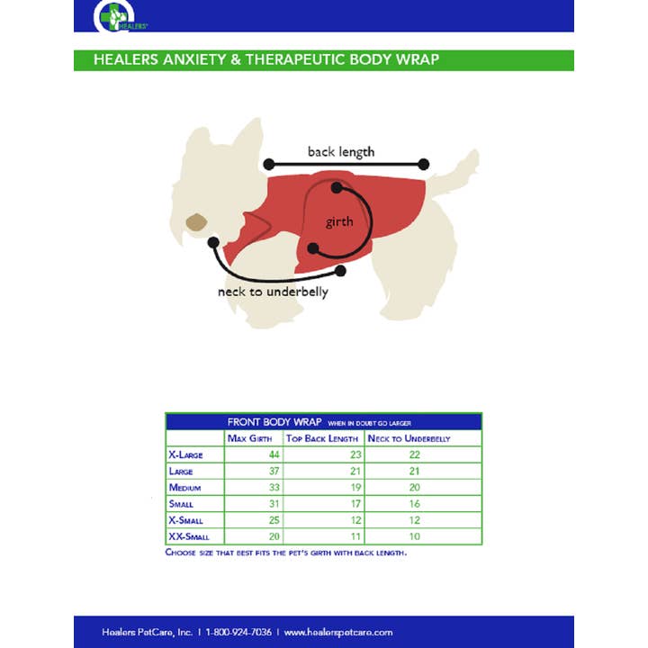 Healers PetCare - Wholesale Pet Coat - Dog - Healers Therapeutic & Anxiety Front Body Wrap8