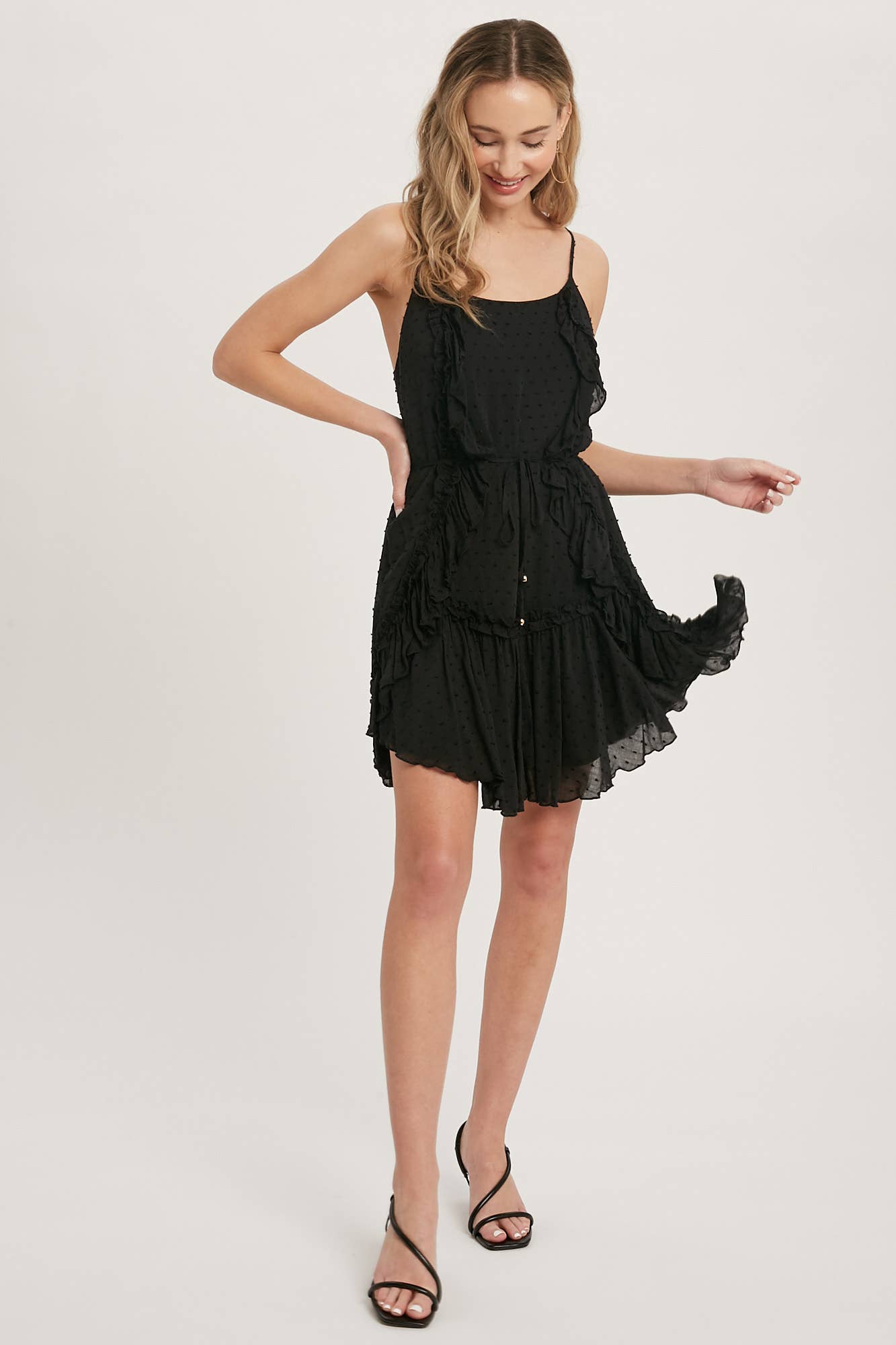 Bluivy - Wholesale Dress - Women's - LACE UP BACK RUFFLE MINI DRESS17