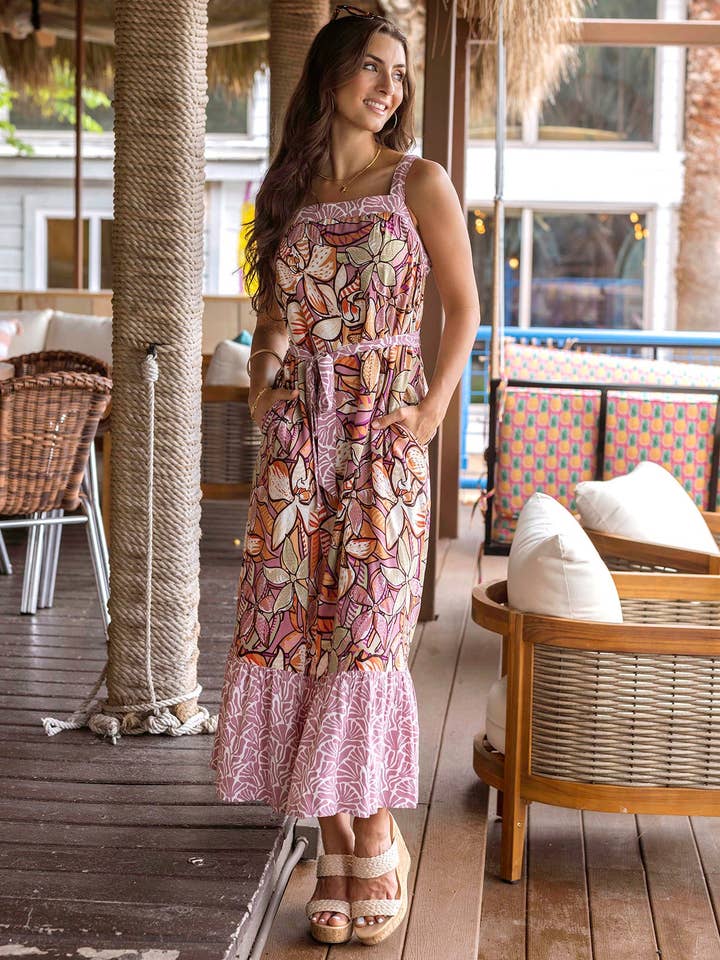 Floral Summer Maxi Dress in Floral Print for wholesale on Faire