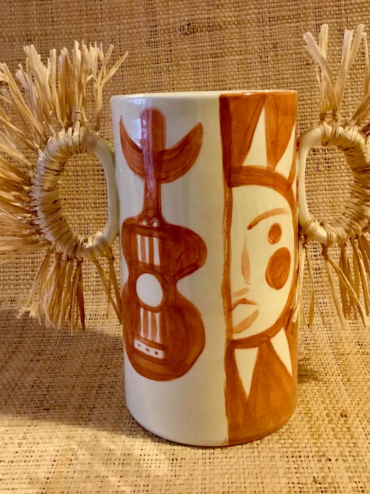 Vase céramique peint à la main pour la vente par Maison Callaloo