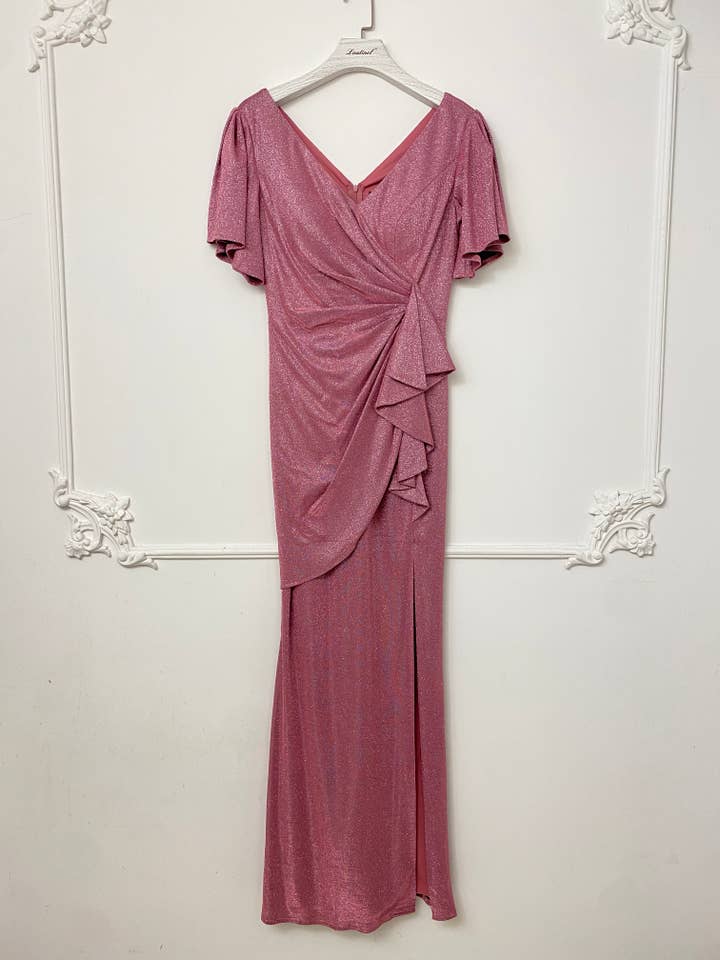 Lautinel - Wholesale Gown - Women's - Slit Bodycon Sequin Evening Dress R1837