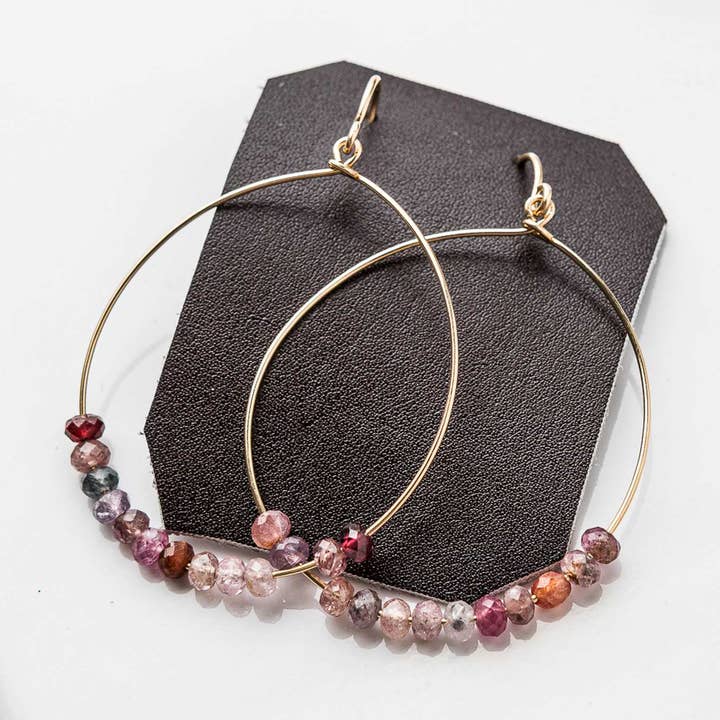 Original Hardware - Wholesale Dangle Earrings - Spinel Hoop Earrings0