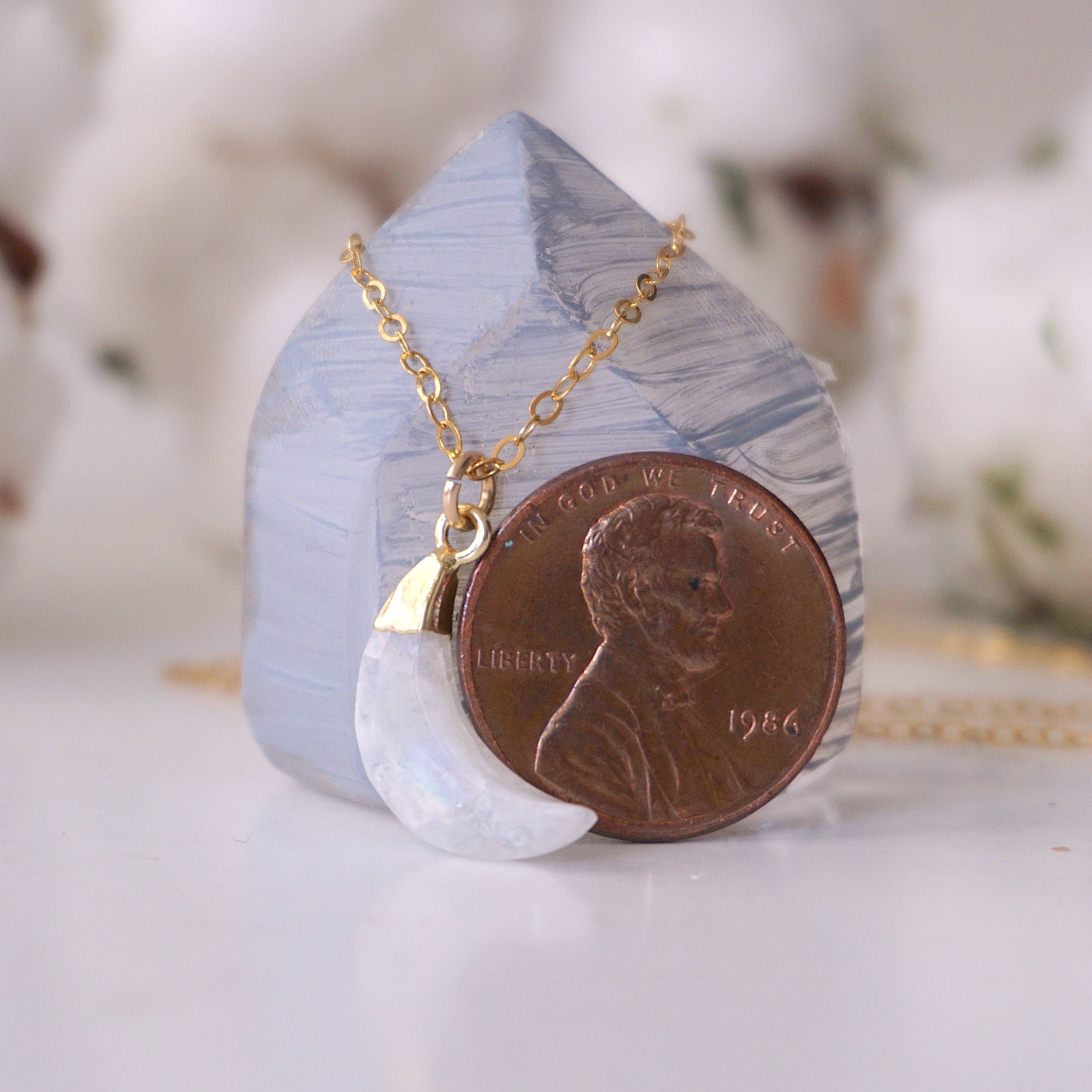 Raw Stone Elegance - Wholesale Pendant/Charm Necklace - Raw Rainbow Moonstone Moon Necklace, June Crystal Love Gifts8