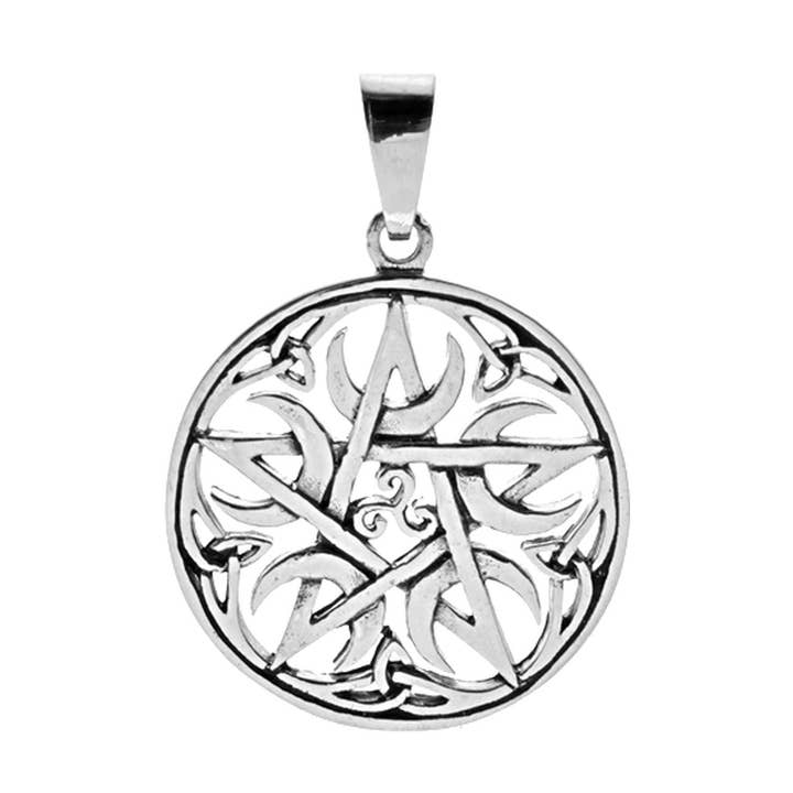Pingente de pentagrama de disco Harley por atacado de Kali Ma Designs - Sterling Silver Jewellery