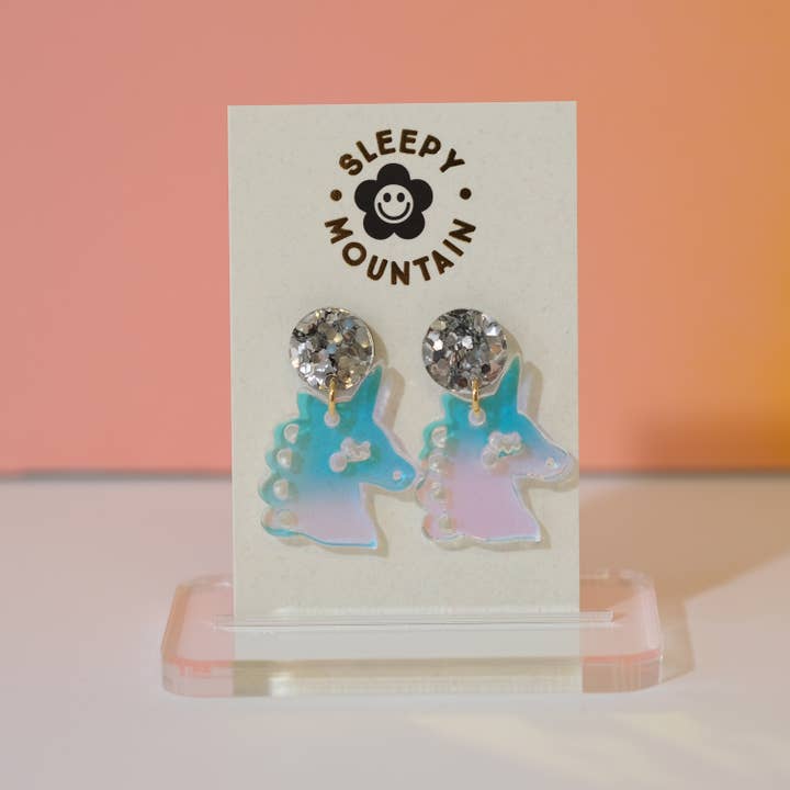 Sleepy Mountain - Wholesale Dangle Earrings - Iridescent Unicorn Dangle Earrings *Limited Edition*