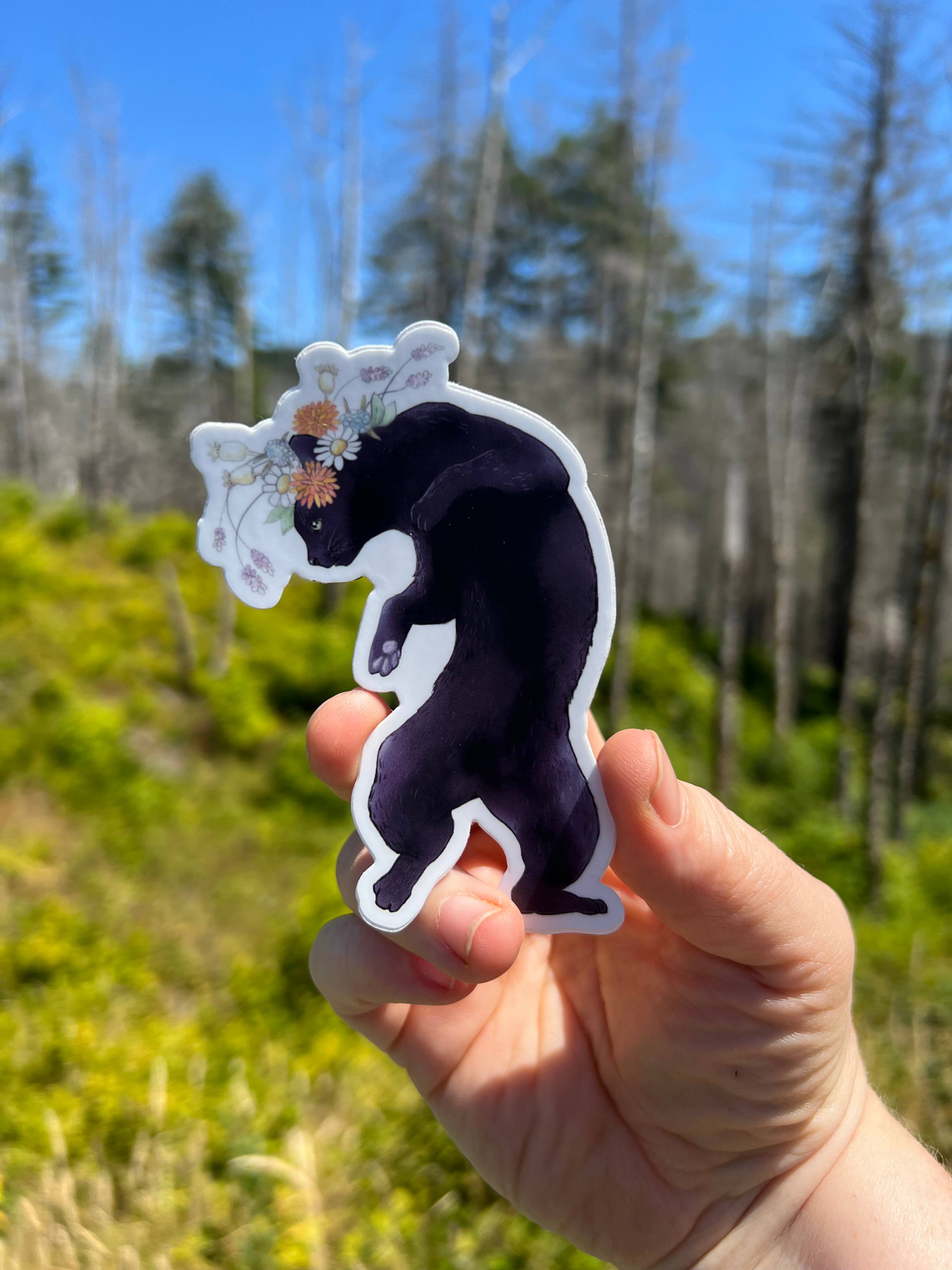 Underbrush Art - Vendita all'ingrosso Adesivo - Adesivo gatto danzante (nero)1