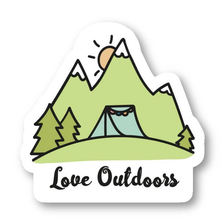 Love Outdoors Camping Camping Travel 3 Pack - Set of 2.5, 3 and 4 Inch Vinyl Laptop Stickers - Camping Travel for Laptop, Phone, Water Bottle, Car & More Decal (3 Pack) for wholesale by FunPopStickers