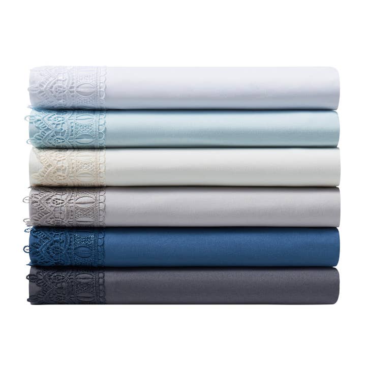 Bed Bath Fashions - Wholesale Sheet Set - Bamboo Lace Crochet Embroidery 4 Piece Sheet Set
