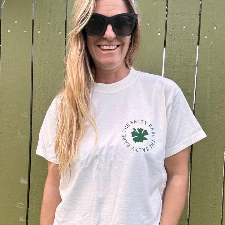 Circle Hibiscus Boxy Tee for wholesale by The Salty Babe