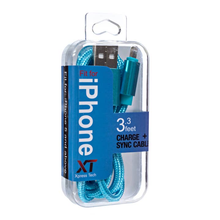 Xpress Tech Cell Accessories XT - Wholesale Charging Cable - Xpress Tech 401 iPhone USB-A Charge and Sync Cable - Blue