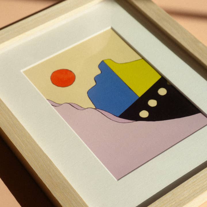 Mel K. Olrich Art - Wholesale Art Print - Abstract adobe building, colorblock, modern western wall art3