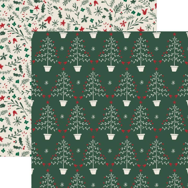 Paper House Productions - Wholesale Scrapbook - Christmas Trees 12 x 12 Scrapbook Paper