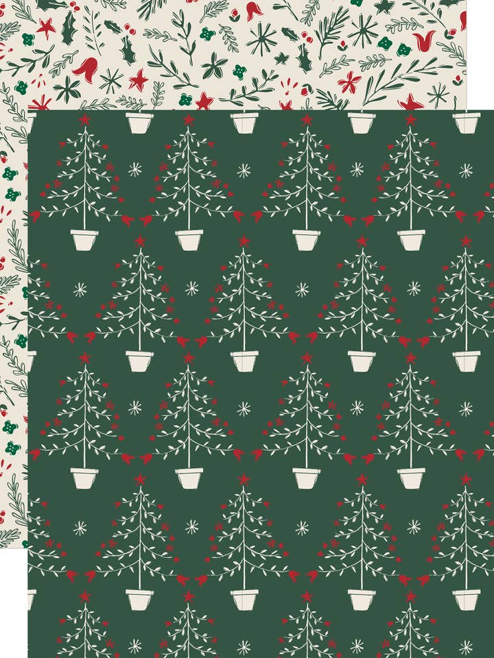 Christmas Trees 12 x 12 Scrapbook Paper for wholesale by Paper House Productions