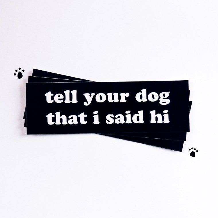 RAD Stickers + Doodads - Wholesale Sticker - Tell Your Dog That I Said Hi Bumper Sticker1