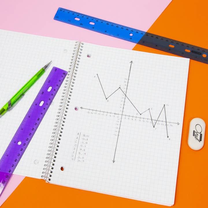 Luna Office Supply - Everyday Essential - Wholesale Ruler - 12" Jeweltones Color Ruler - Pack of 41