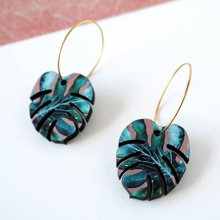 Aros con forma de planta tropical Monstera para venta al por mayor de MicaPeet