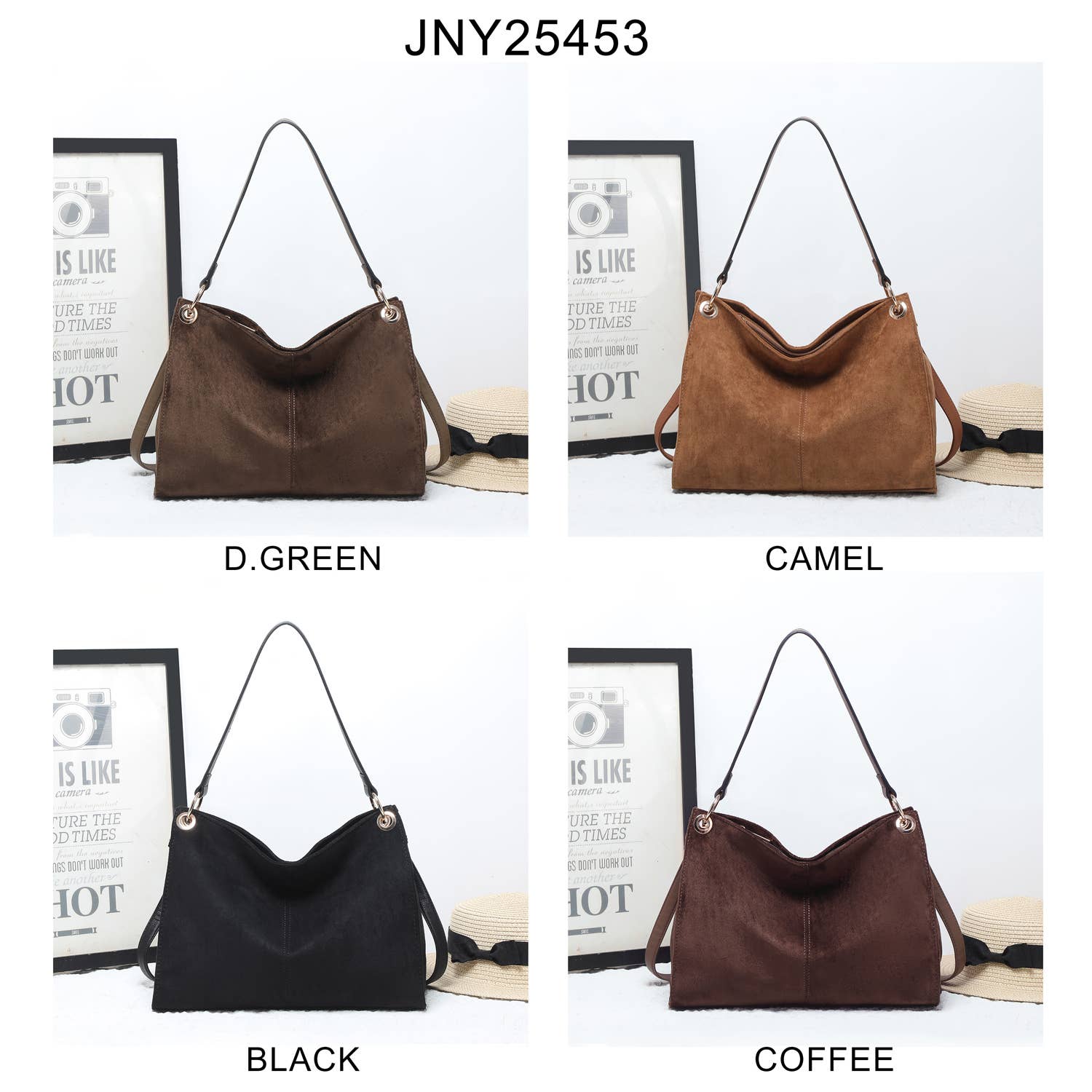 House of Milano – wholesale Shoulder bag – women's – 25453 Vegan Suede Slouch Bag1