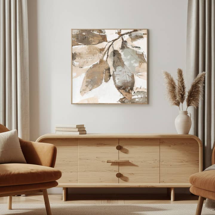 Wood Handpainted Fall Leaves Wall Art - Brown, 40 in. for wholesale by Sagebrook Home