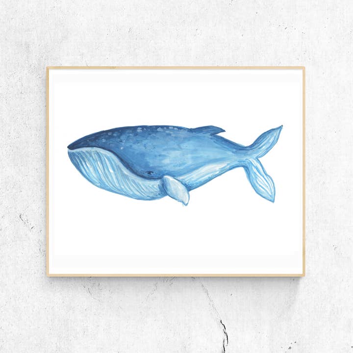 Impression d'art de baleine bleue pour la vente par Jessica Frasz Studio