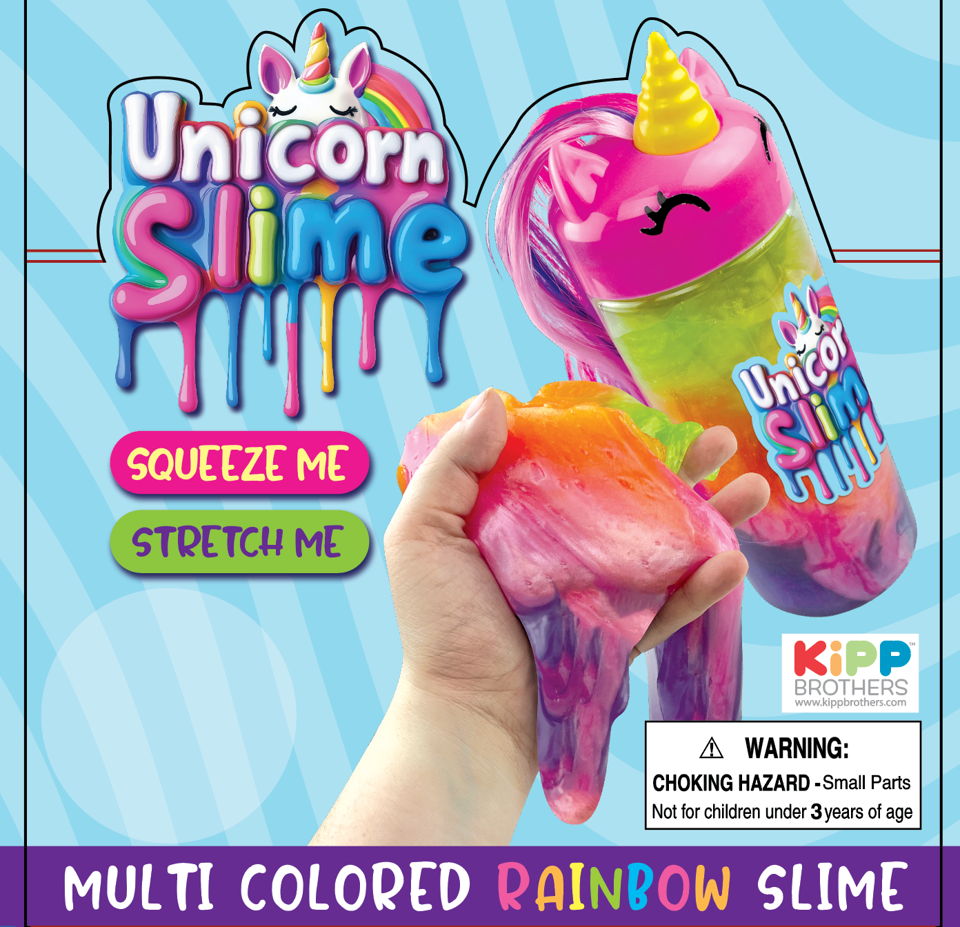 Novelty Brands - Wholesale Putty/Slime - Kids - Sparkly Rainbow Unicorn Slime - 6/Display1