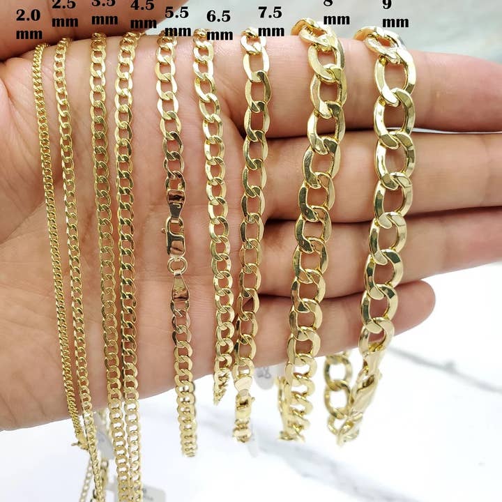 Karrbear - Wholesale Link & Chain Bracelet - Real 10K Yellow Gold Cuban Curb Link Bracelet 9MM