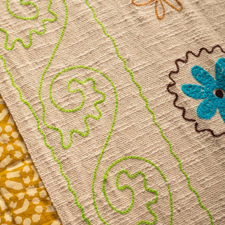 Ian Snow Ltd - Wholesale Throw blanket - Blue Flower Embroidered Throw7