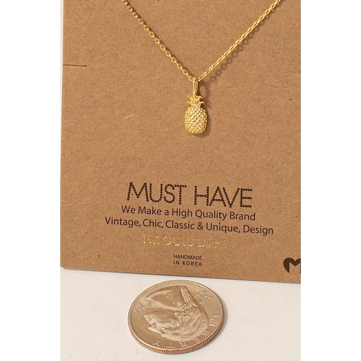 Fame Accessories – Großhandel Kette mit Anhänger/Charm – Gold getauchte Ananas Anhänger Halskette