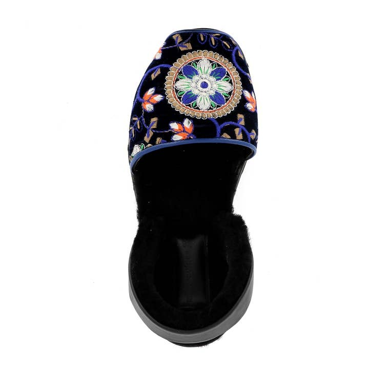 avarca velvet fairbanks navy winter sandal for wholesale by Minorquines