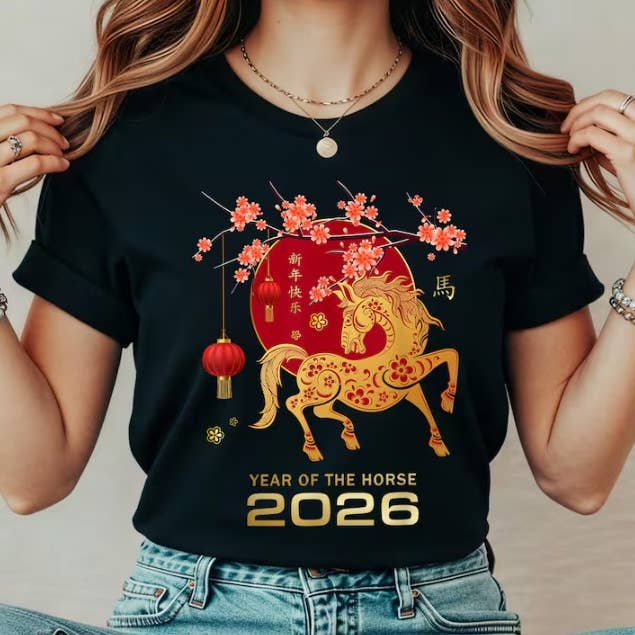 Horse New Year Shirt, Zodiac Year of the Horse T-Shirt, Chin for wholesale by OneStopSapphireShop