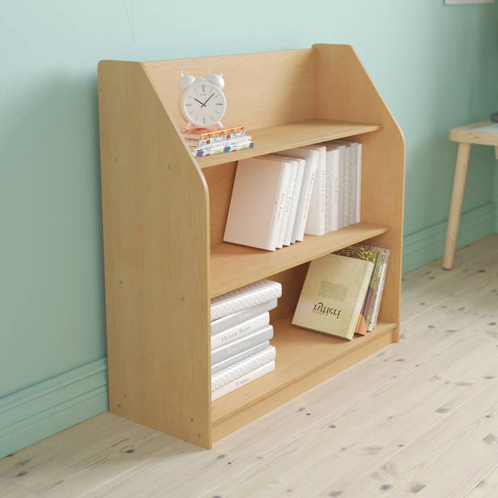 Présentoir à livres en bouleau naturel et peuplier à 4 étagères pour la vente par Flash Furniture