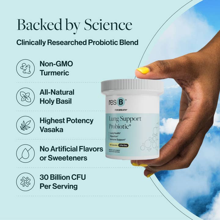 resbiotic - Venta al por mayor Suplementos/vitaminas para beber - Probiótico ResB® para el apoyo pulmonar5