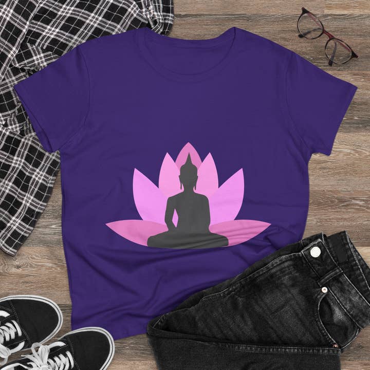 Women’s Graphic Tee – Buddha with Lotus Flower – Mid-weight Soft Cotton
for wholesale by Restored By Nature Company