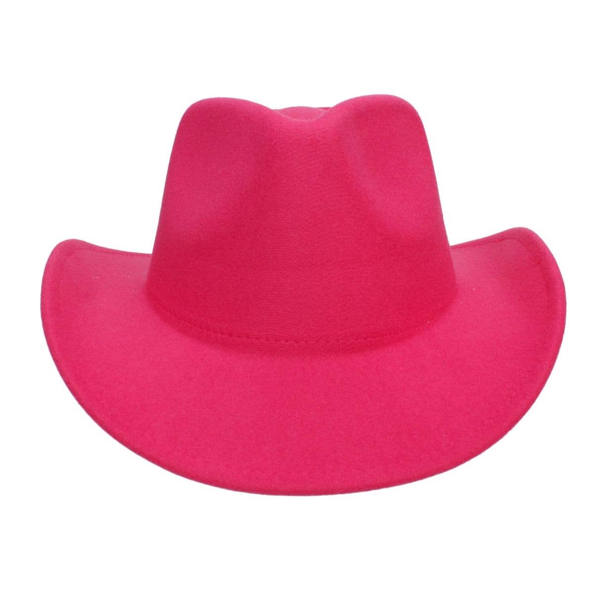 Color: Fucsia Sombrero Vaquero Fucsia Pinzado de Moda para Vaquera de venta al por mayor en Faire1