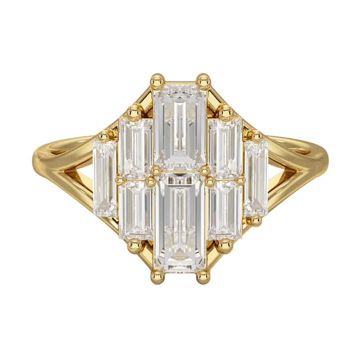 Baguette Cluster Diamond Ring for wholesale by Evara Jewelry