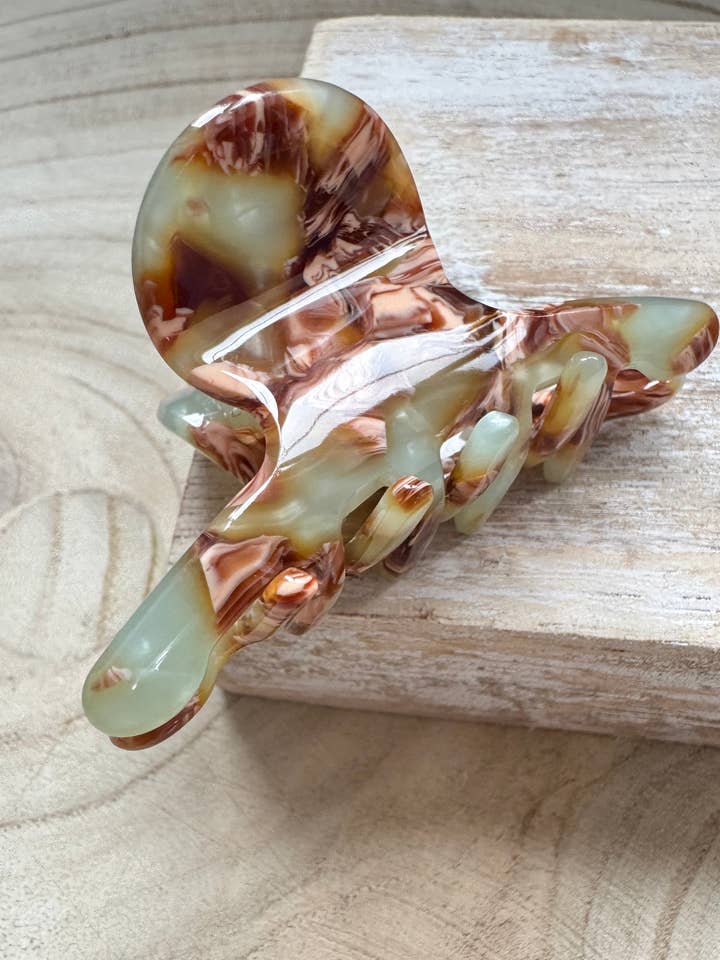 Mint & Brown Hair Clip (Pack of 8) for wholesale by Wild Spirit London